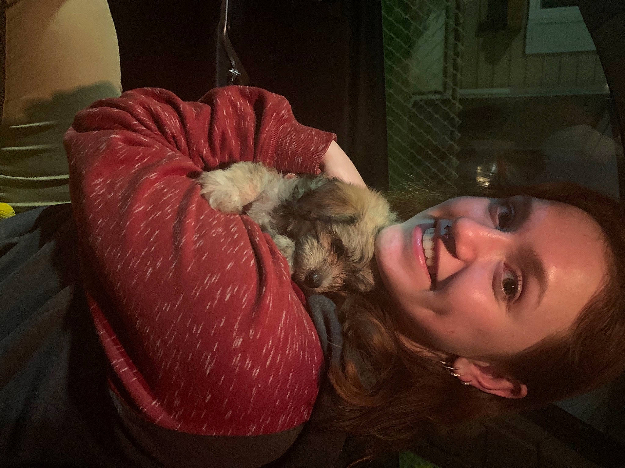 Jupiter is registered to the contest to win money with this photo: brown_hair, comfort, companion_dog, eyelash, fawn, felidae, flash_photography, flesh, fun, fur, happy, human, human_leg, long_hair, mammal, mouth, sitting, small_to_medium_sized_cats, smile, whiskers