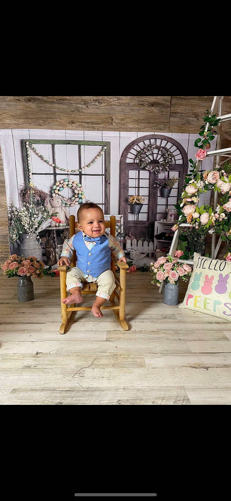 Taveare Jr joined the competition — help win amazing prizes! baby, chair, child, door, flooring, flower_arranging, flowerpot, fun, happy, hardwood, house, houseplant, joy, leisure, person, plant, room, sitting, toddler, tree