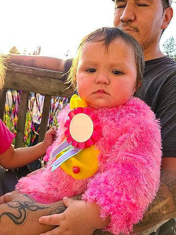 Zillie is registered to the contest to win money with this photo: baby, baby_products, baby_toddler_clothing, baseball_cap, foot, fur, head, headwear, human, interaction, love, mammal, nail, nose, person, pink, play, plush, stuffed_toy, toy