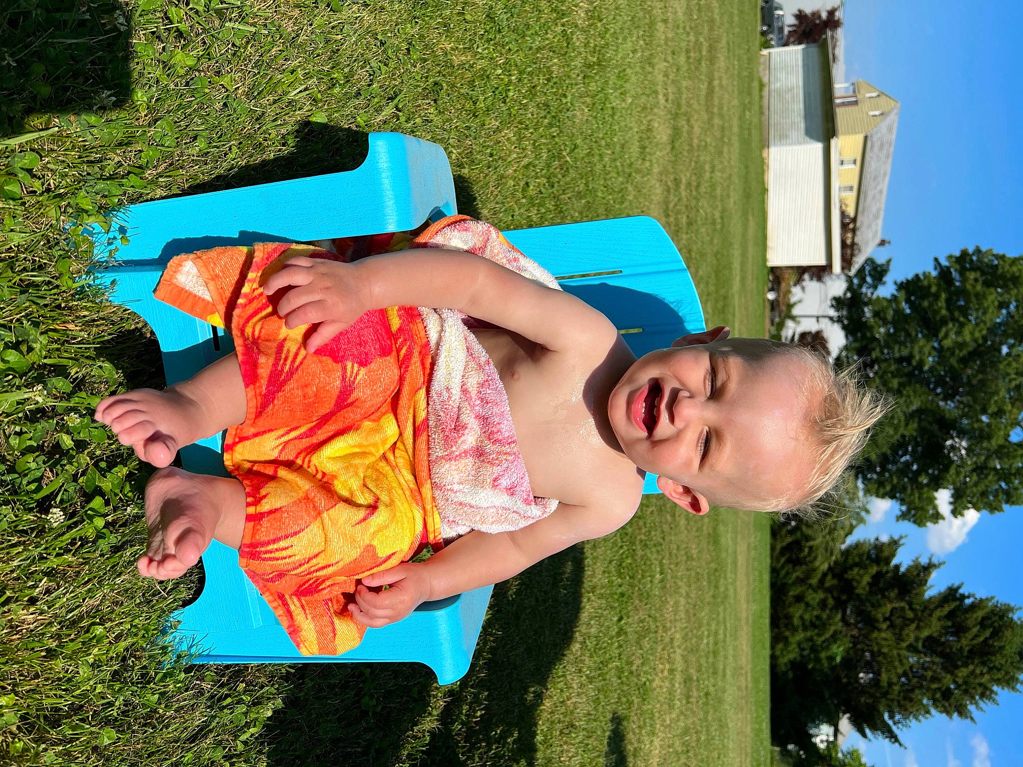 Landon joined the competition — help win amazing prizes! child, electric_blue, fun, grass, green, happy, lawn, leaf, leisure, people, people_in_nature, person, photograph, recreation, sky, snapshot, summer, sunlight, t_shirt, toddler