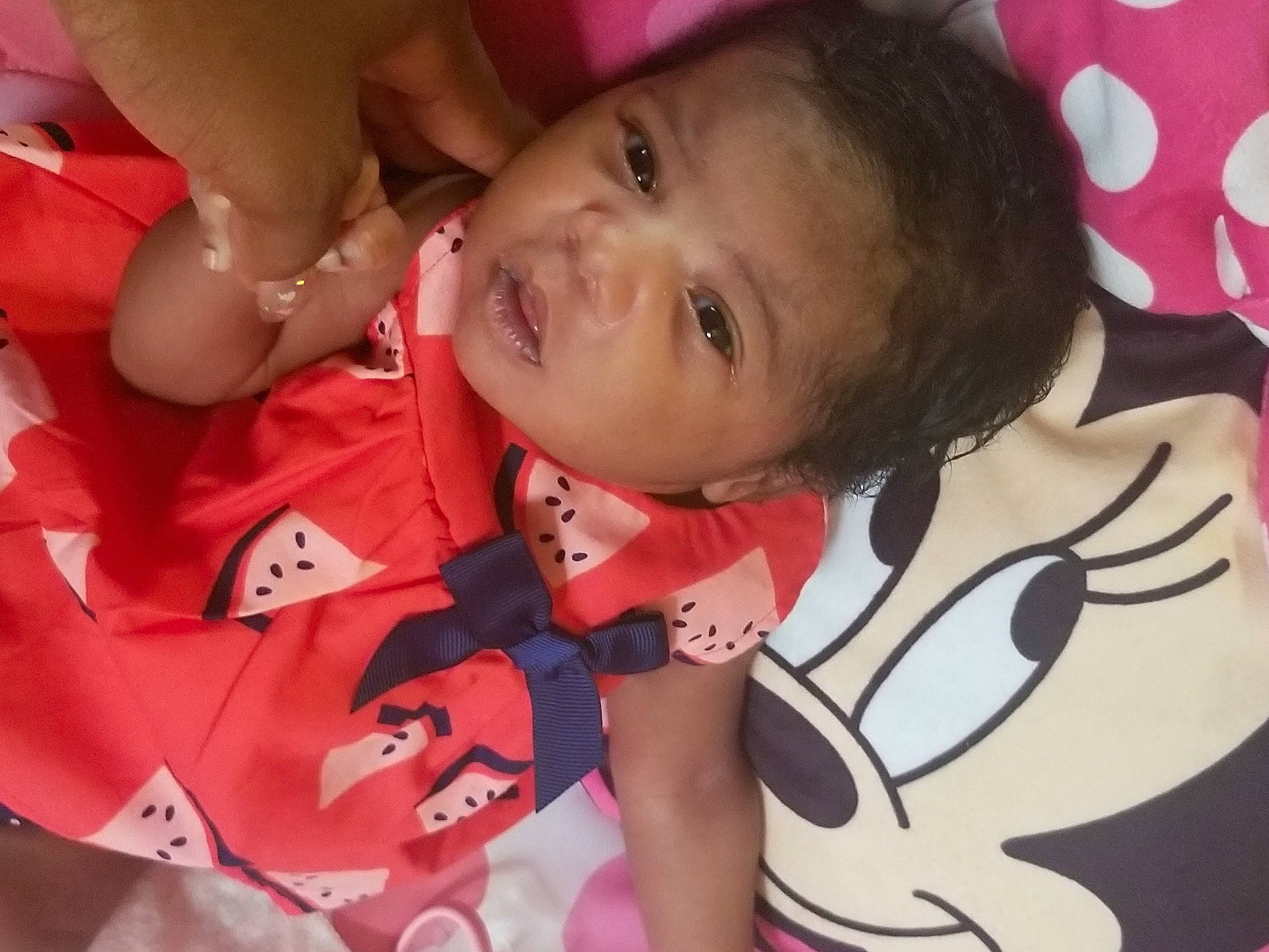 Jah'Nae joined the competition — help win amazing prizes! baby, black_hair, cheek, child, ear, eye, face, finger, head, lip, mouth, neck, nose, person, pink, skin, smile, thumb, toddler