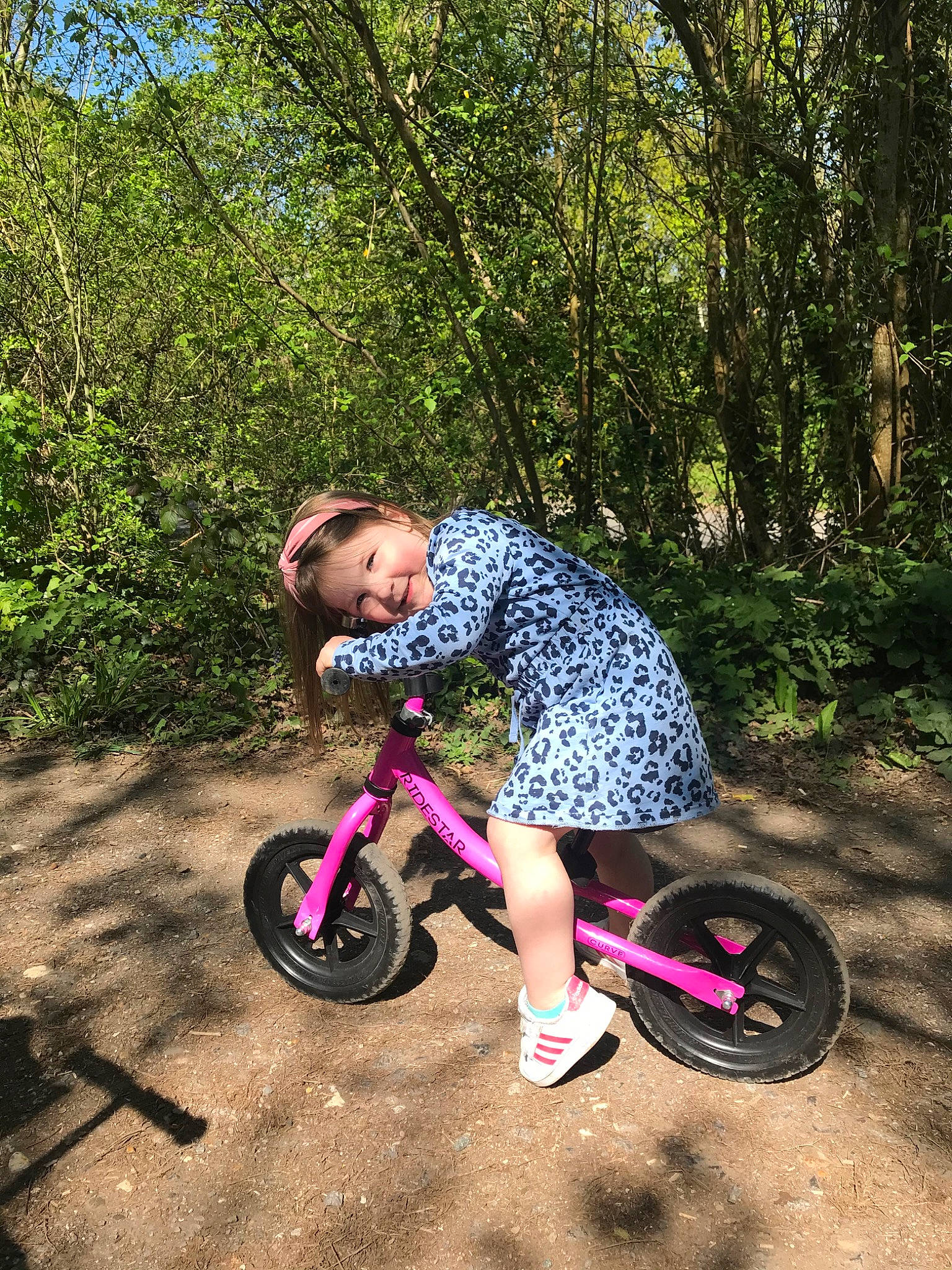 Emma joined the competition — help win amazing prizes! bicycle, bicycle_accessory, bicycle_motocross, bicycle_wheel, bmx_bike, cycle_sport, cycling, freestyle_bmx, joy, leisure, person, photography, pink, plant, recreation, soil, spoke, sports_equipment, tire, tree