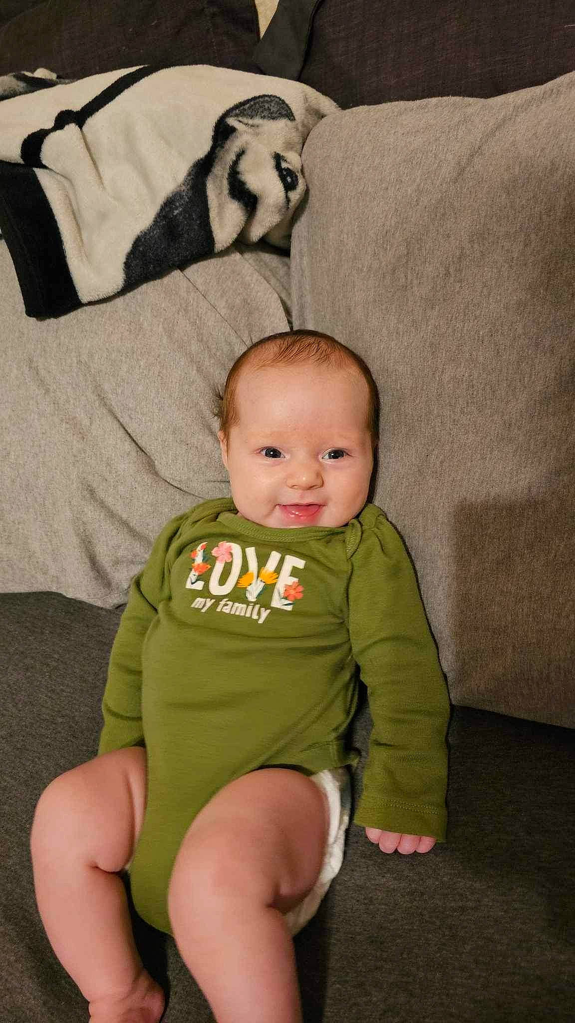 Kinsley joined the competition — help win amazing prizes! baby, baby_toddler_clothing, cheek, chin, comfort, eye, face, facial_expression, hairstyle, head, human_body, knee, leg, mouth, neck, person, skin, sleeve, smile, stomach