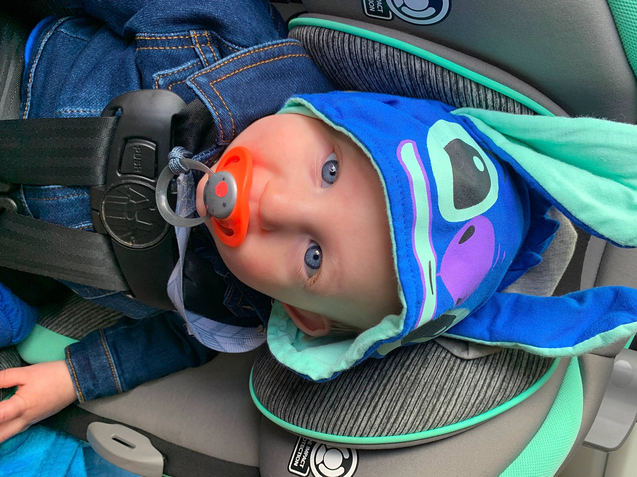 Allen joined the competition — help win amazing prizes! auto_part, baby, baby_carriage, baby_products, baby_safety, blue, car_seat, car_seat_cover, child, comfort, doll, electric_blue, family_car, fun, green, headwear, person, personal_protective_equipment, plush, toddler