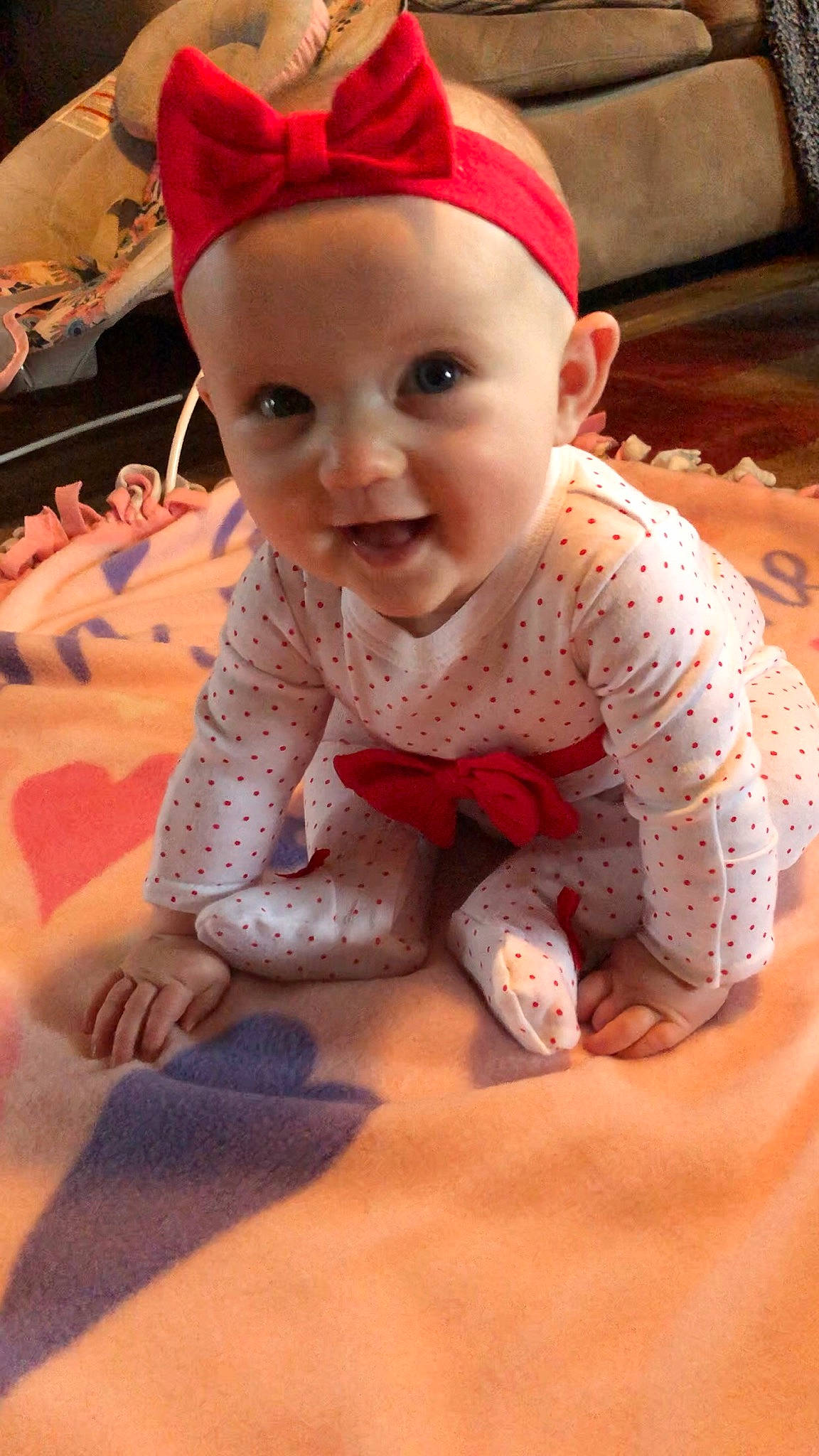 Graycen is registered to the contest to win money with this photo: baby, baby_crawling, baby_products, baby_toddler_clothing, cheek, child, costume, costume_accessory, costume_hat, crawling, foot, hair_accessory, headband, headpiece, nose, party_supply, person, pink, skin, toddler