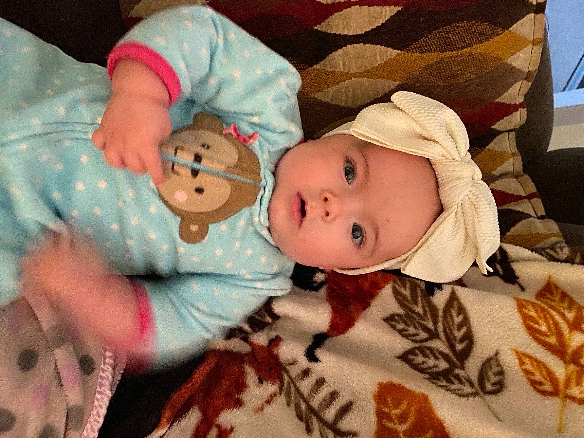 Aria joined the competition — help win amazing prizes! baby, baby_products, baby_toddler_clothing, cheek, child, headwear, human, linens, peach, person, toddler