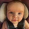 Nevaeh joined the competition — help win amazing prizes! baby, car_seat, child, child_safety, closeup, cute, expression, face, head, indoor, infant, looking_at_camera, padded, portrait, seat, seatbelt, skin, straps, young, young_child