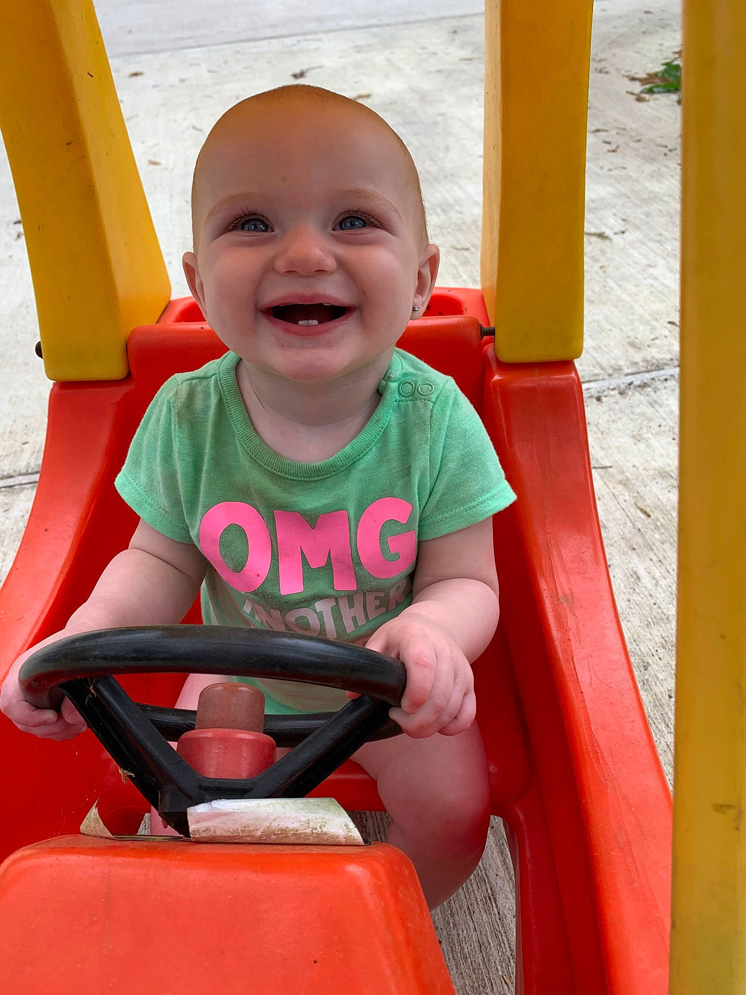 Carleigh joined the competition — help win amazing prizes! child, fun, joy, person, play, playground, recreation, smile, toddler