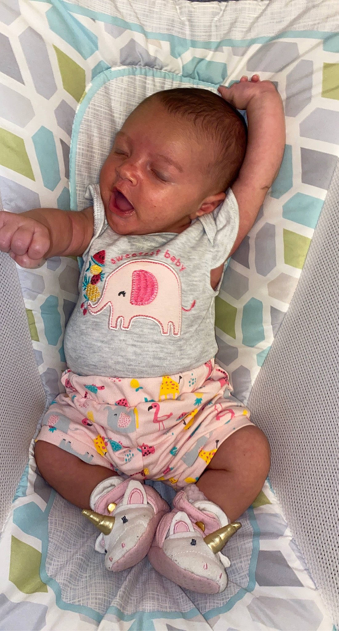 Kaylynn is registered to the contest to win money with this photo: baby, baby_products, baby_safety, baby_toddler_clothing, cheek, child, comfort, face, fun, head, linens, pattern, person, pink, play, product, room, sitting, skin, textile