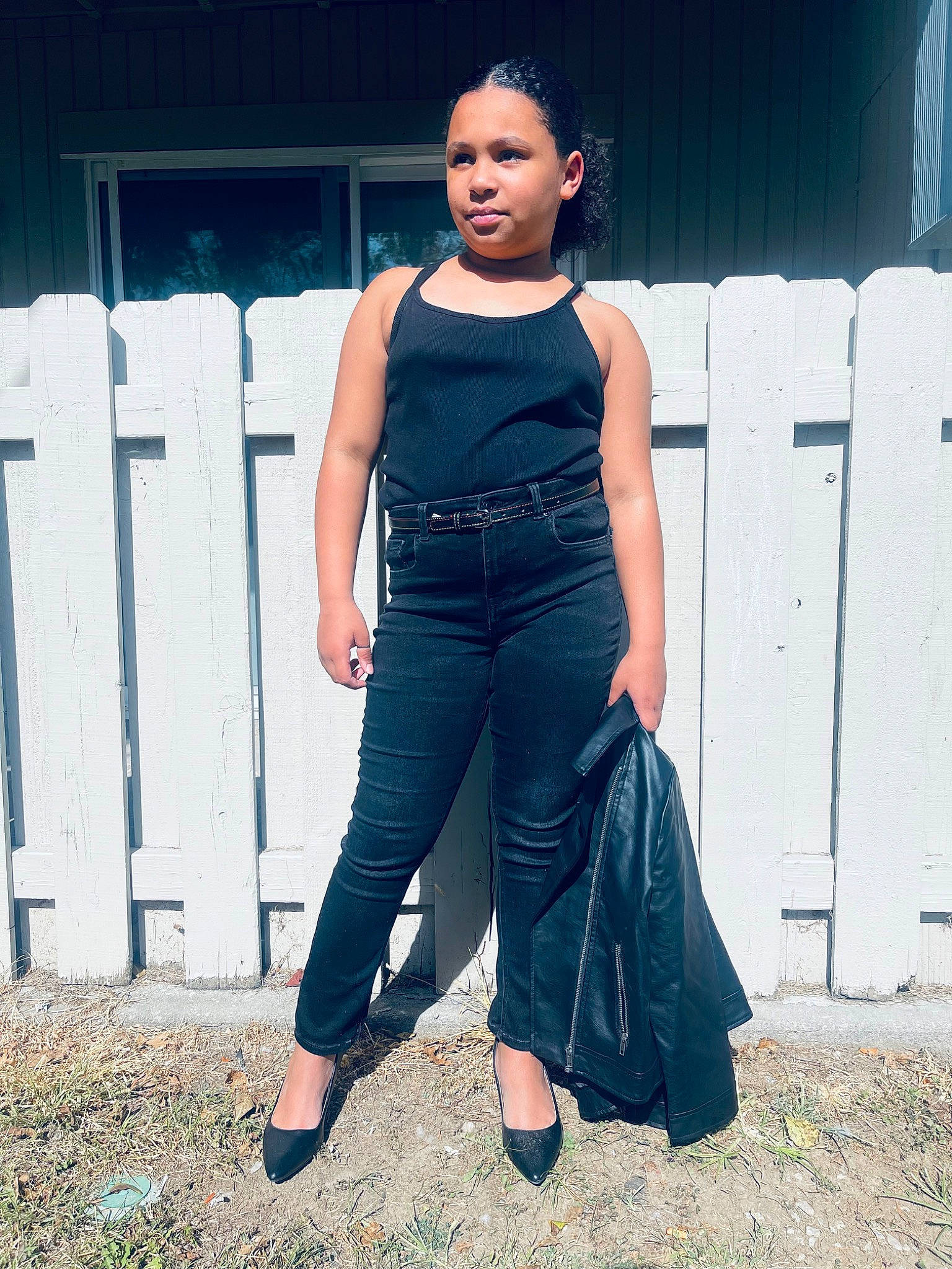 Aubrielle is registered to the contest to win money with this photo: abdomen, belt, black_hair, denim, electric_blue, eyewear, fashion_design, fashion_model, flash_photography, formal_wear, knee, neck, person, shoe, shoulder, sleeve, sportswear, t_shirt, thigh, trunk