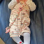 newborn, baby, sleeping, pacifier, clothing, socks, striped_outfit, minnie_mouse, beads, clip, pink, white, heart, mama, leather, couch, infant, cute, resting, indoors