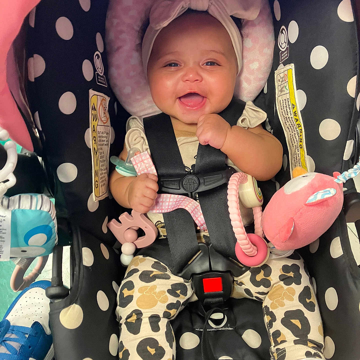 Delaysia joined the competition — help win amazing prizes! baby, bonnet, car, clothing, coat, costume, face, footwear, happy, hat, head, jacket, person, photography, portrait, shoe, smile, stroller, transportation, vehicle