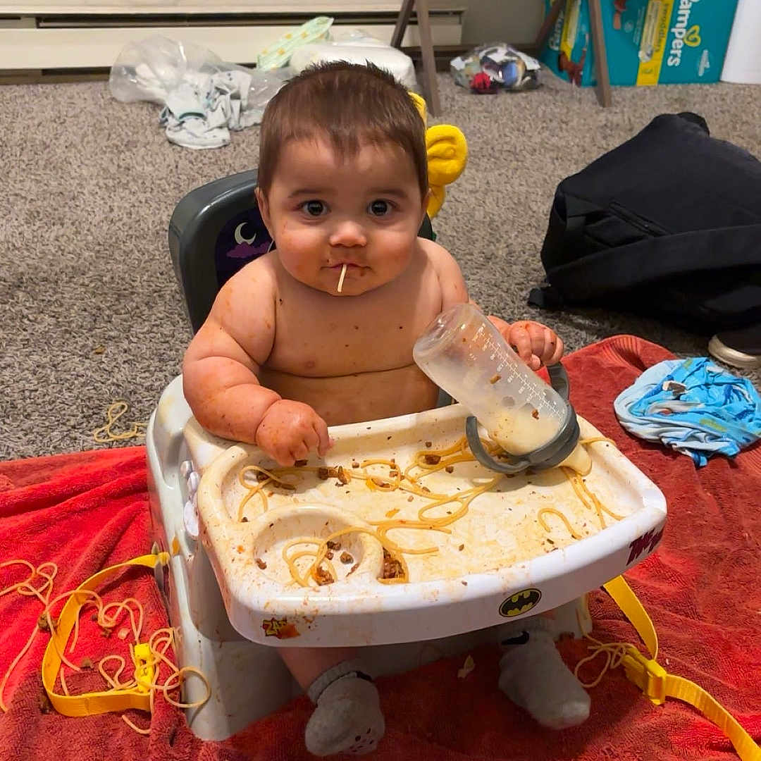 Cooper joined the competition — help win amazing prizes! accessories, baby, bag, box, chair, clothing, cutlery, dish, face, food, fork, furniture, handbag, head, hosiery, meal, person, photography, portrait, spoon