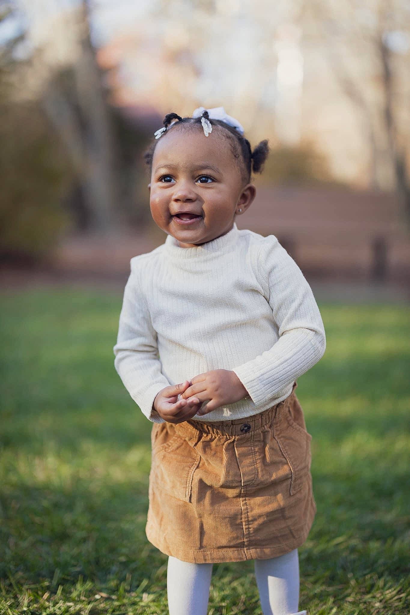 Aubrielle joined the competition — help win amazing prizes! baby, baby_toddler_clothing, child, flash_photography, fun, grass, grassland, happy, human_leg, joy, leaf, pattern, people_in_nature, person, sleeve, smile, spring, standing, summer, sunlight