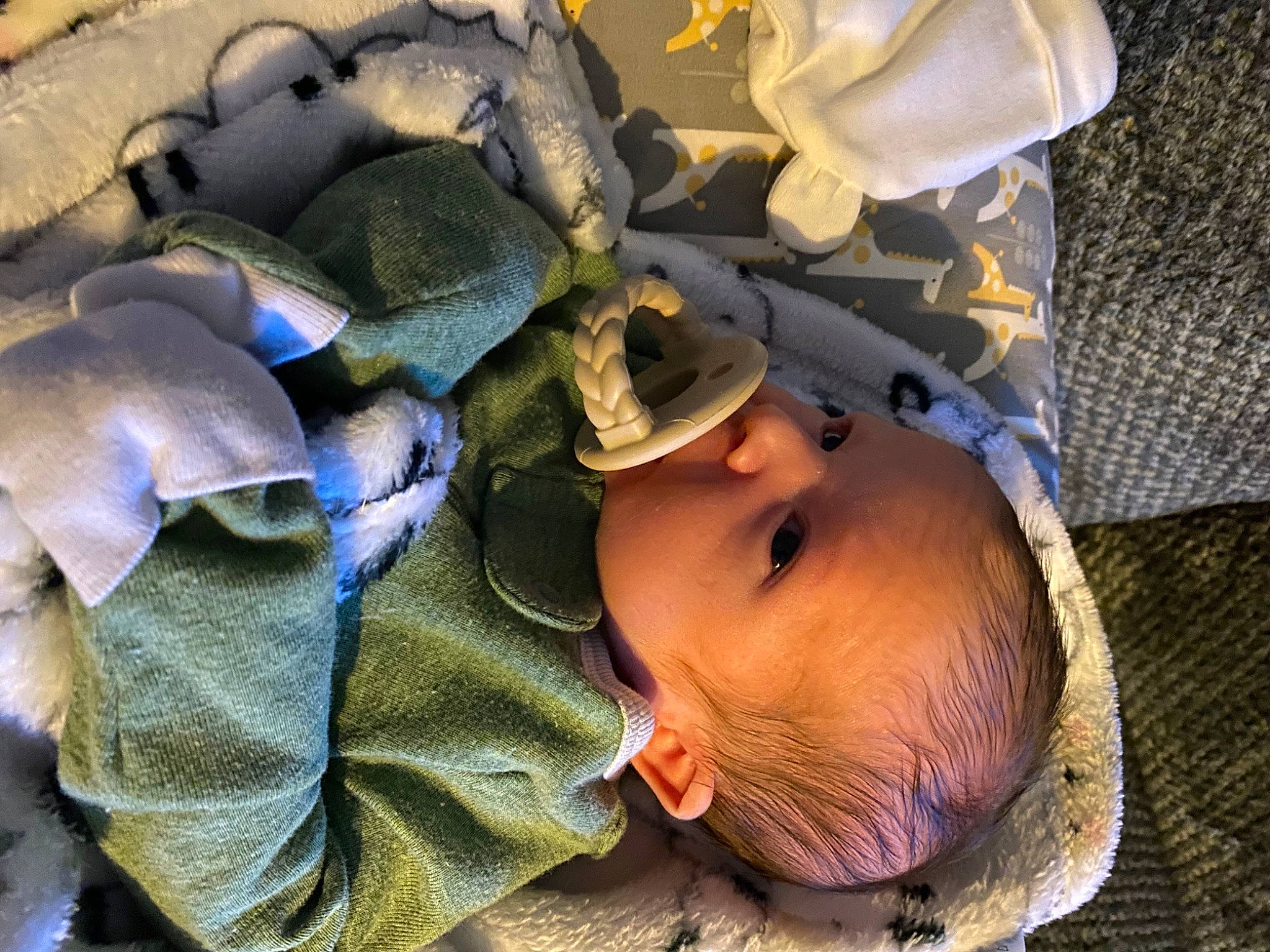 Hunter joined the competition — help win amazing prizes! baby, baby_products, baby_safety, baby_toddler_clothing, bedtime, cap, child, comfort, hat, headgear, linens, military_camouflage, nap, pattern, person, personal_protective_equipment, room, sleep, toddler, tree