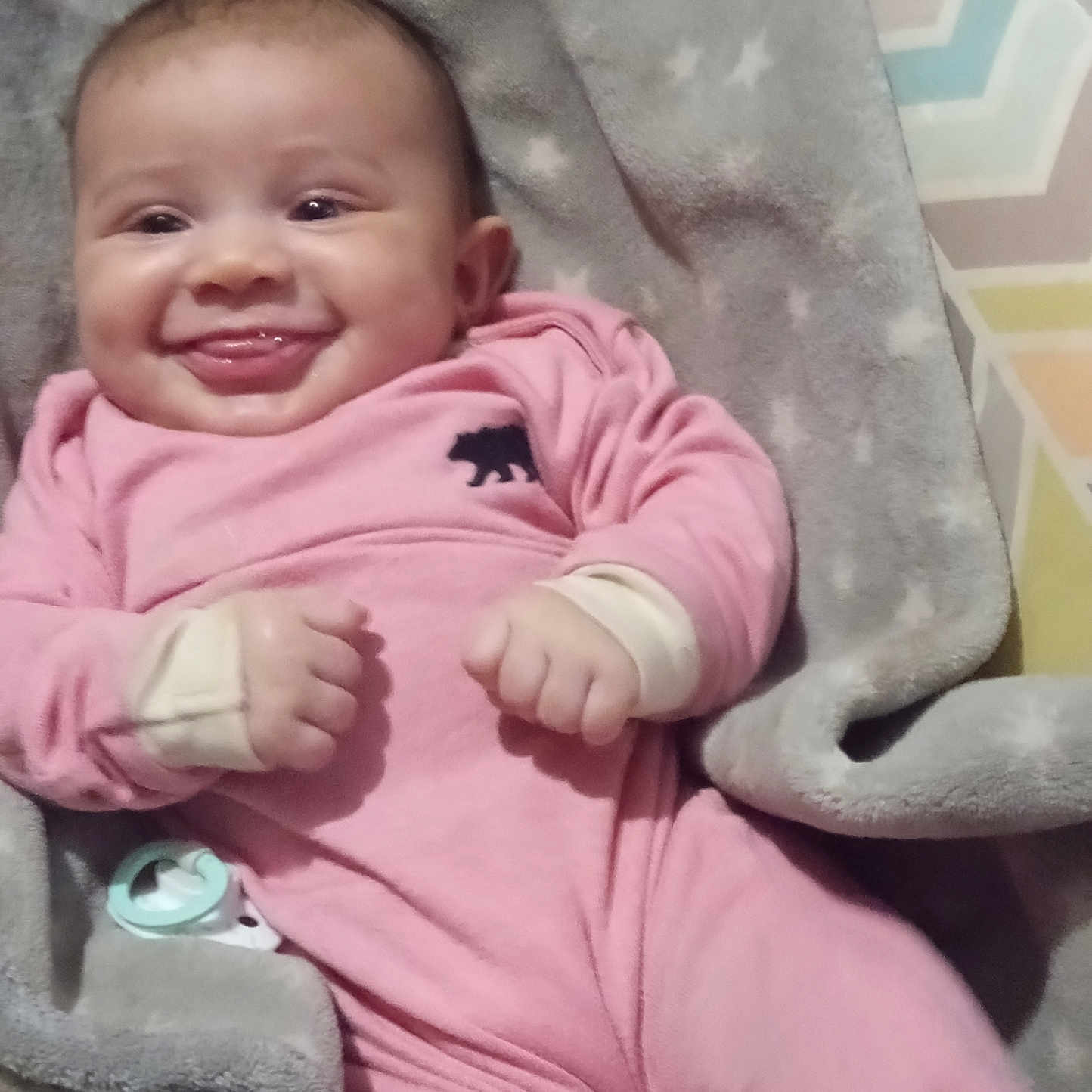 Sammie Bellarose is registered to the contest to win money with this photo: baby, babylaughing, bodypart, clothing, couch, cushion, face, finger, furniture, hand, happy, head, homedecor, laughing, newborn, pants, person, photography, portrait, smile