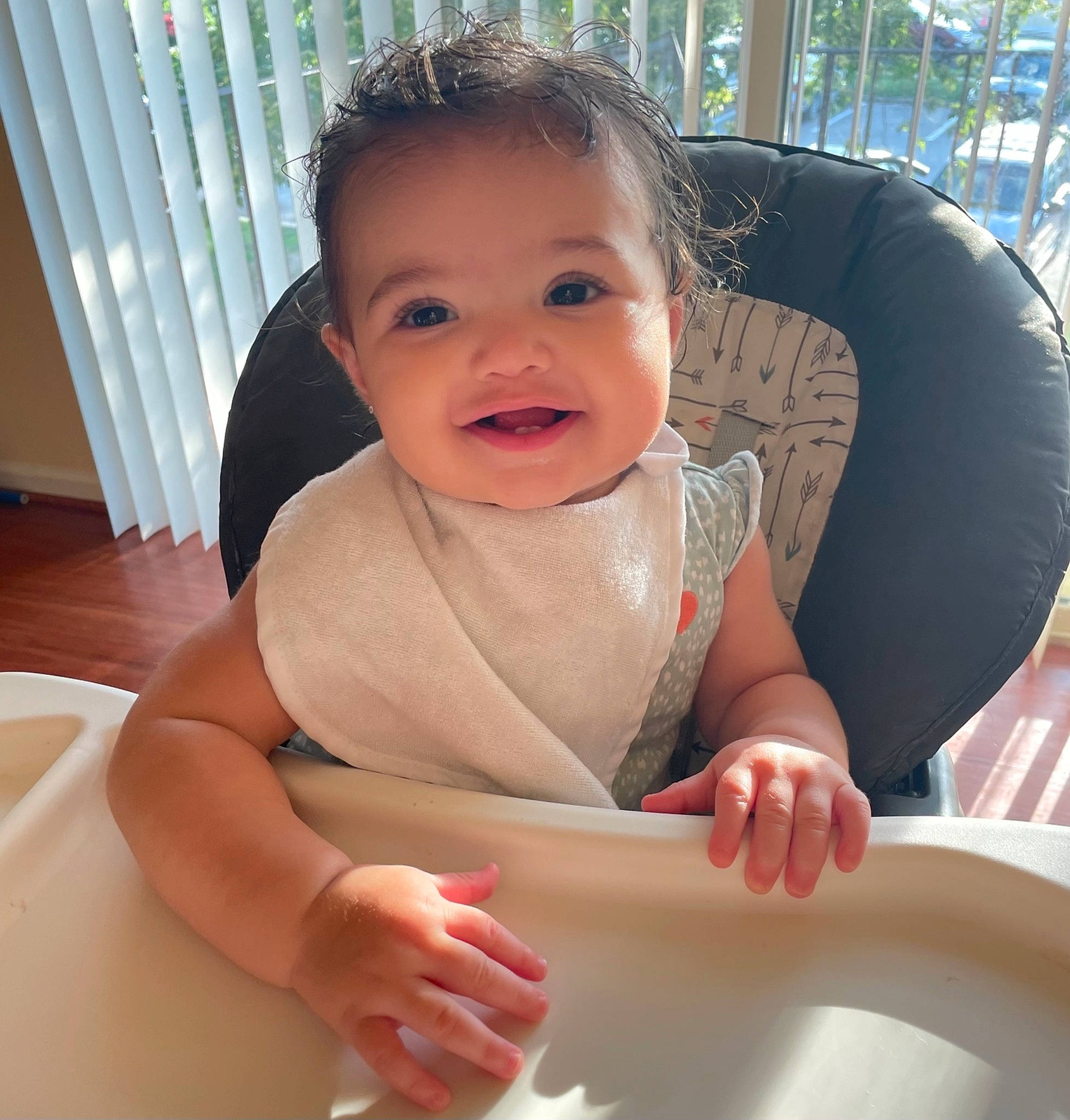 Raelyn joined the competition — help win amazing prizes! baby, baby_bathing, baby_toddler_clothing, bathing, cheek, comfort, eye, finger, hair, hairstyle, hand, happy, head, human_body, leisure, mouth, person, skin, sleeve, smile