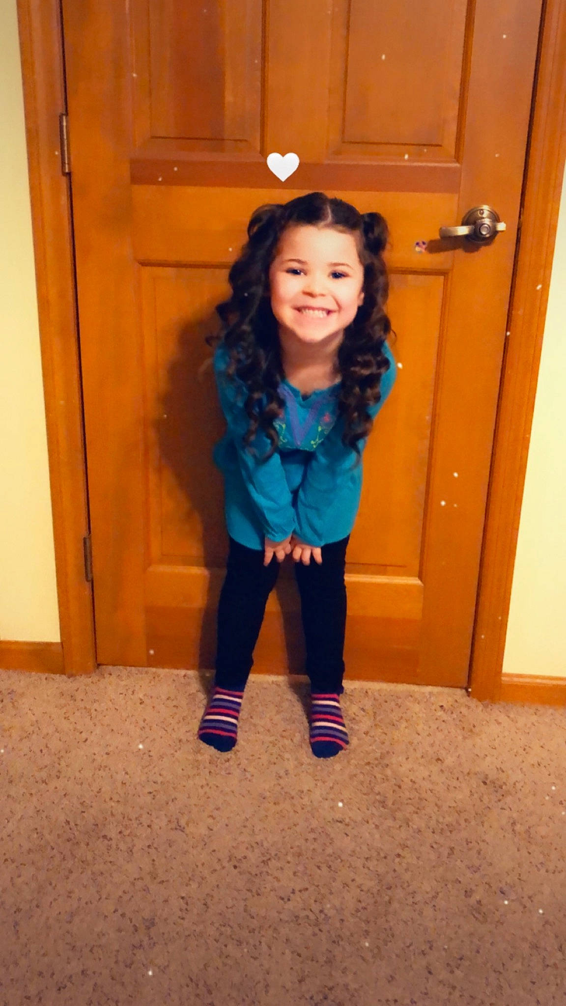 Alayah is registered to the contest to win money with this photo: baby_toddler_clothing, child, denim, door, electric_blue, flooring, happy, human_leg, joy, knee, long_hair, neck, person, shoulder, sleeve, smile, standing, t_shirt, thigh, toddler