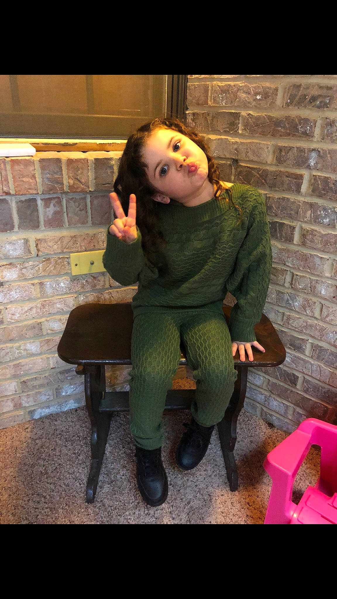 Alayah joined the competition — help win amazing prizes! boot, chair, fashion_design, flooring, fun, fur, human_leg, knee, leg, leggings, leisure, long_hair, pattern, person, personal_protective_equipment, room, sitting, sneakers, sportswear, thigh