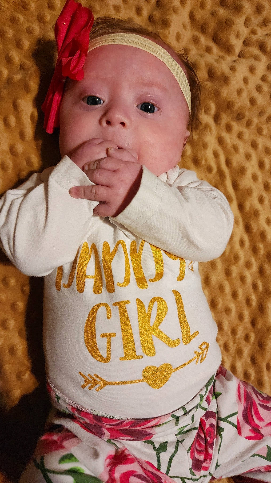 Ryleigh joined the competition — help win amazing prizes! baby, baby_toddler_clothing, cap, cheek, child, collar, face, happy, hat, headwear, lip, nose, organ, outerwear, pattern, person, pink, skin, sleeve, toddler