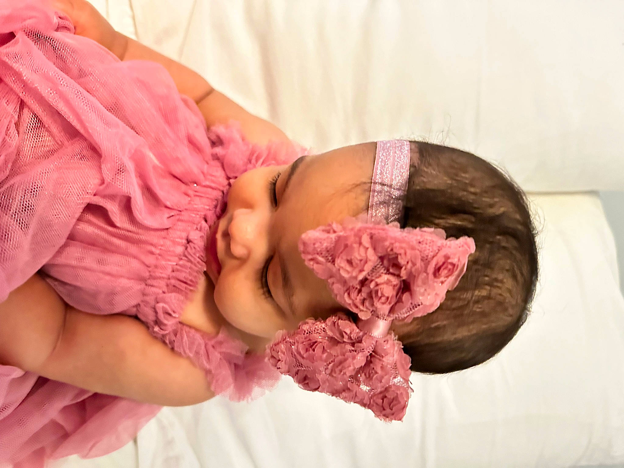 Sadie joined the competition — help win amazing prizes! arm, baby, baby_toddler_clothing, cheek, comfort, dress, eye, eyelash, finger, gesture, hand, happy, human_body, lip, mouth, neck, person, pink, skin, sleeve