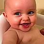 arm, baby, baby_skin, bare_chest, blue_eyes, child, closeup, cute, expression, face, happy, head, indoor, infant, joy, person, portrait, skin, smiling, tub