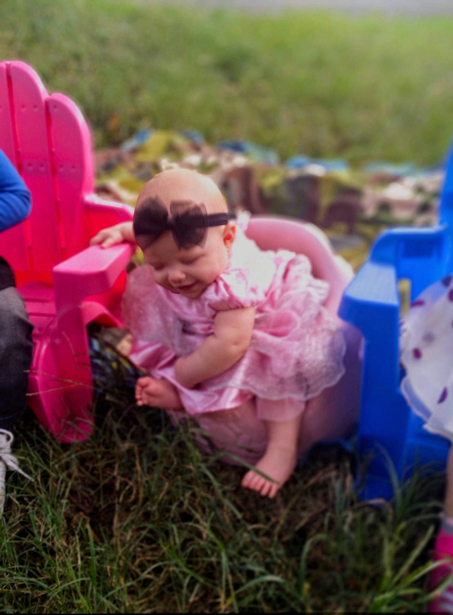 Emmalynn is registered to the contest to win money with this photo: child, fun, grass, happy, joy, meadow, person, pink, plant, play, spring, toddler
