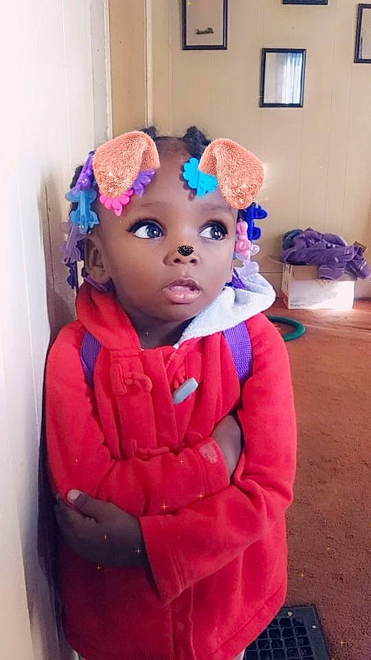 Janilya is registered to the contest to win money with this photo: cheek, child, ear, face, forehead, fun, hair_accessory, hair_coloring, magenta, person, pink, purple, toddler, violet