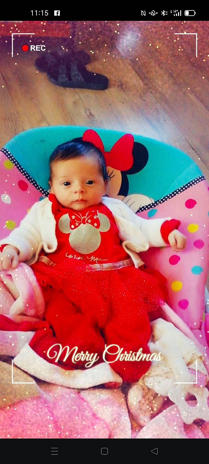 Jenna a rejoint le concours — aidez-le/la à gagner de superbes lots ! baby, baby_toddler_clothing, cheek, child, doll, dress, event, fashion_accessory, happy, magenta, pattern, person, pink, red, sitting, skin, sleeve, stuffed_toy, teddy_bear, toddler