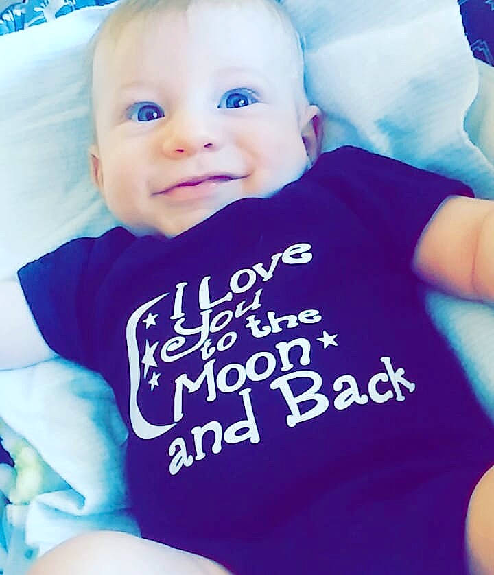 Mason joined the competition — help win amazing prizes! blue, cheek, child, cool, day, ear, finger, fun, girl, happiness, infant, lip, nose, person, photo_caption, product, purple, skin, smile, t_shirt