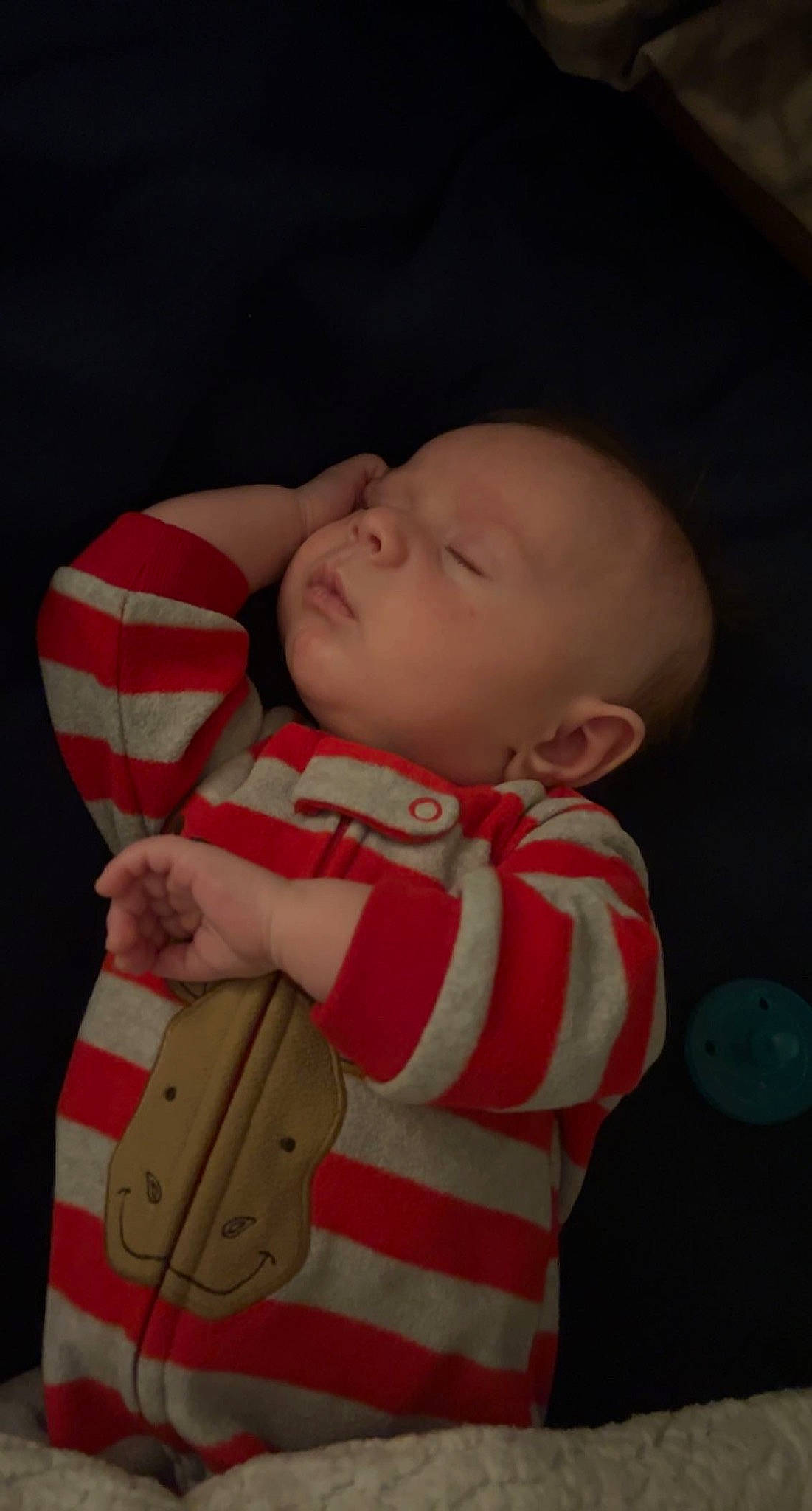 Keaton joined the competition — help win amazing prizes! baby, baby_products, baby_toddler_clothing, carmine, cheek, child, collar, comfort, finger, fur, head, lip, mouth, nose, pattern, person, sitting, skin, sleeve, textile