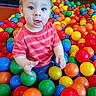Anthony joined the competition — help win amazing prizes! child, toddler, ball_pit, colorful_balls, red_shirt, blue_eyes, play_area, indoor_play, fun, happy, cute, small_hands, plastic_balls, striped_clothing, sitting, portrait, playtime, smiling, young_child, casual_clothing