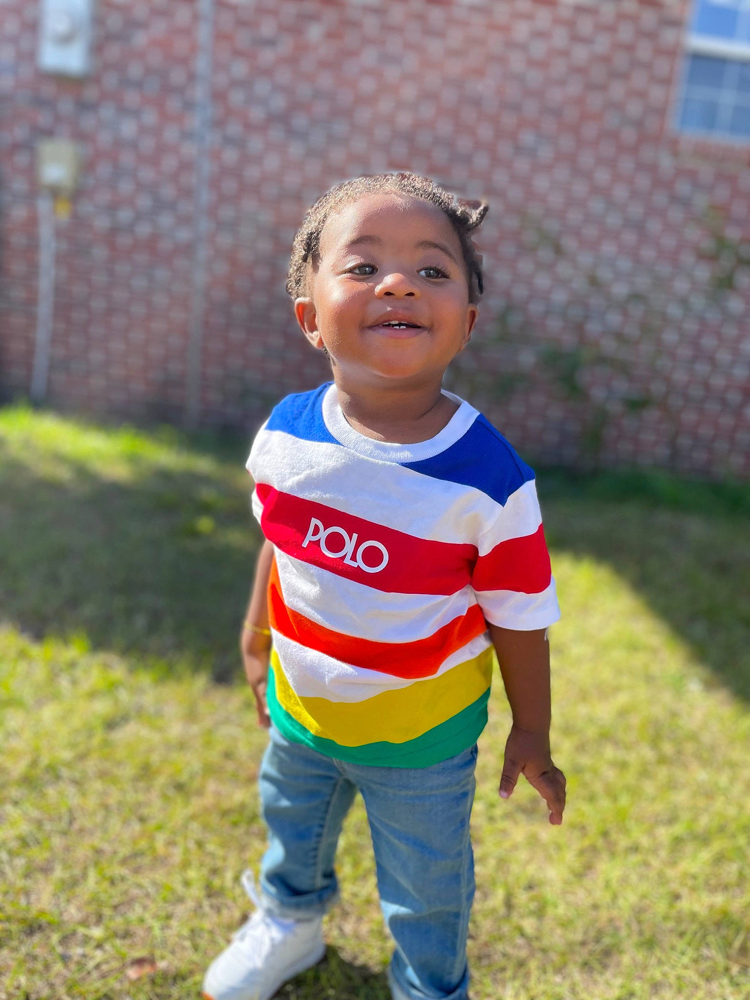 Kaidence joined the competition — help win amazing prizes! baby, baby_toddler_clothing, child, electric_blue, face, flooring, fun, grass, grassland, happy, head, joy, people_in_nature, person, plant, player, recreation, smile, soil, t_shirt