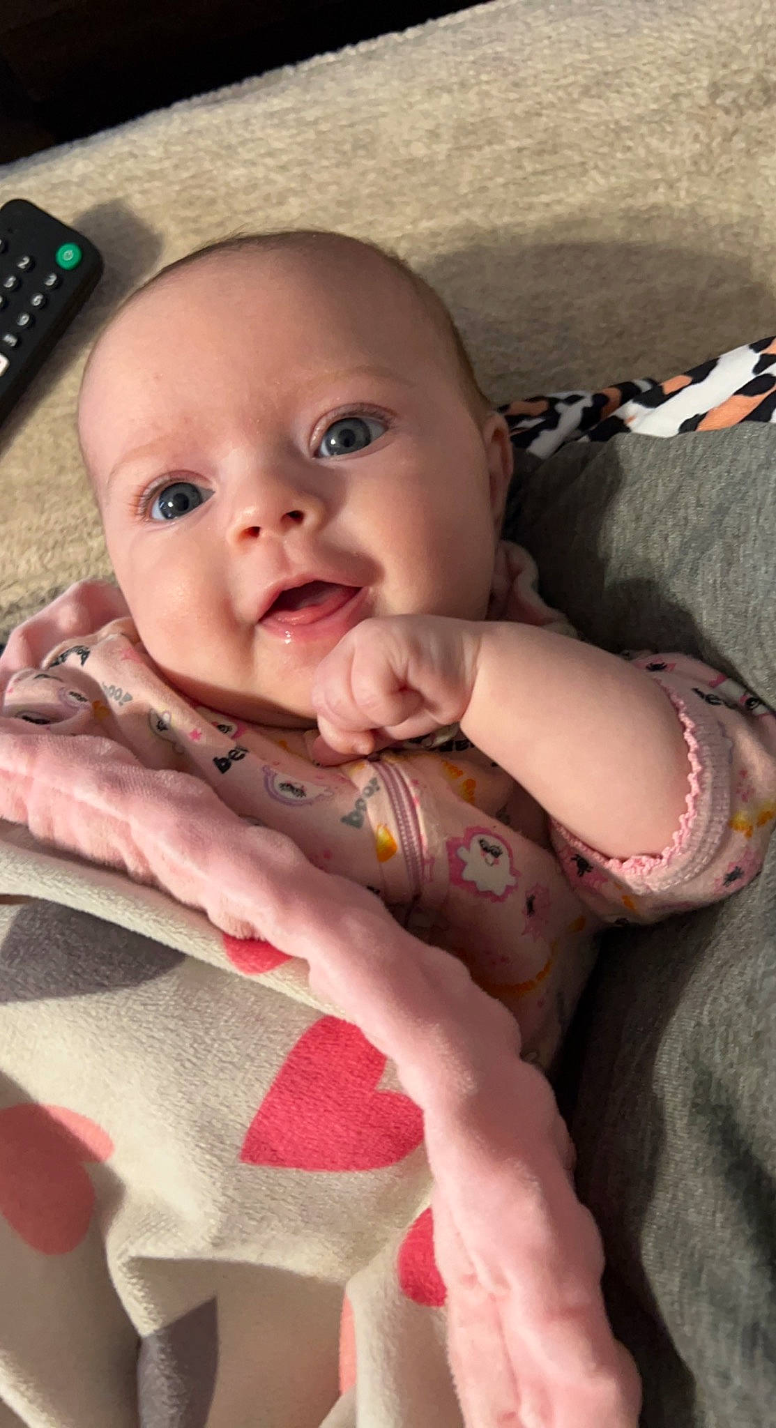 Emberlee joined the competition — help win amazing prizes! baby, baby_toddler_clothing, cheek, chin, comfort, eye, eyebrow, eyelash, gesture, happy, iris, lip, mouth, neck, nose, person, pink, skin, sleeve, smile