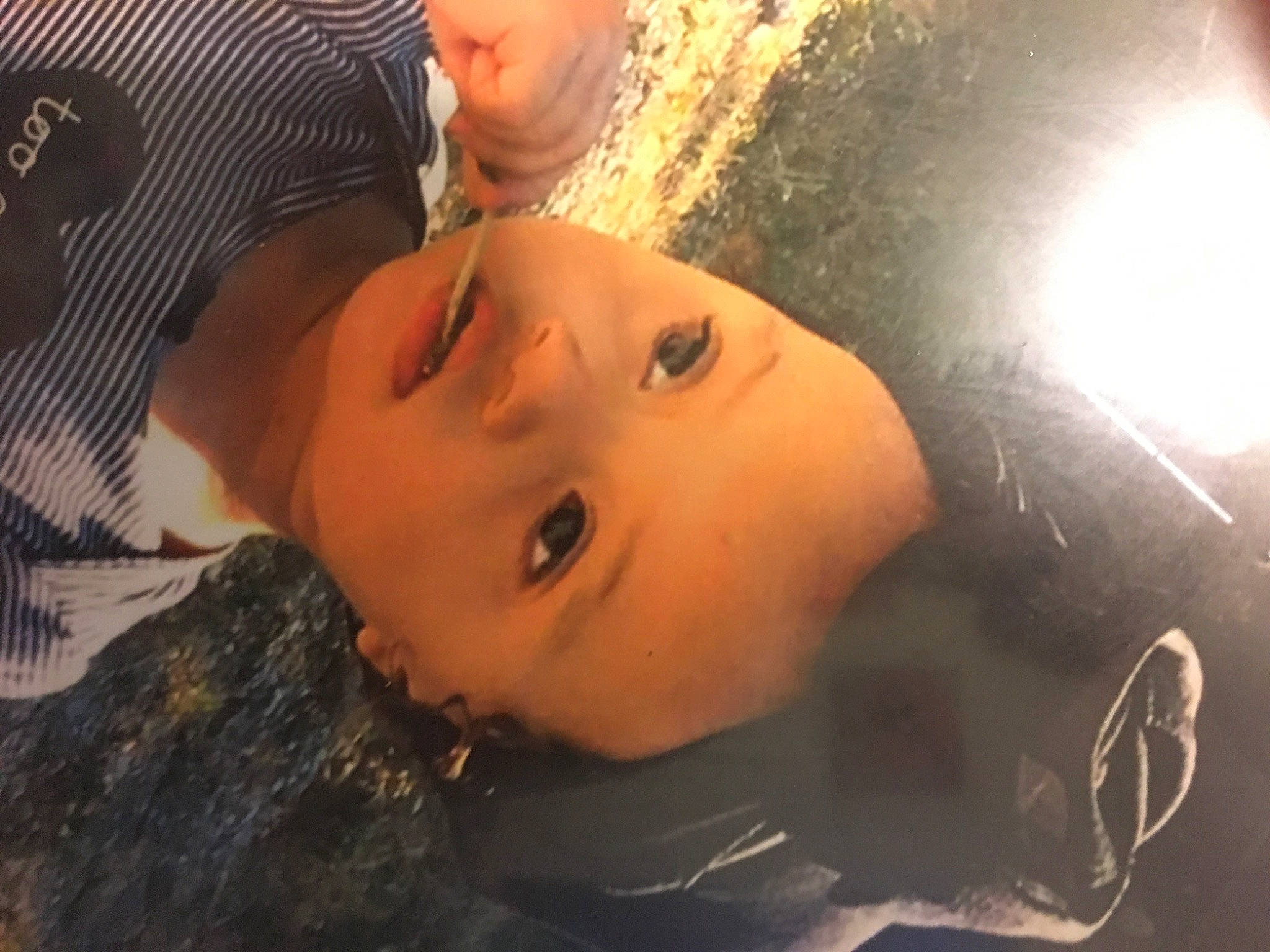 Bella is registered to the contest to win money with this photo: automotive_lighting, barechested, bathing, chest, child, cool, eyebrow, eyelash, flash_photography, fun, grass, happy, leisure, lip, mouth, nose, person, personal_protective_equipment, skin, toddler