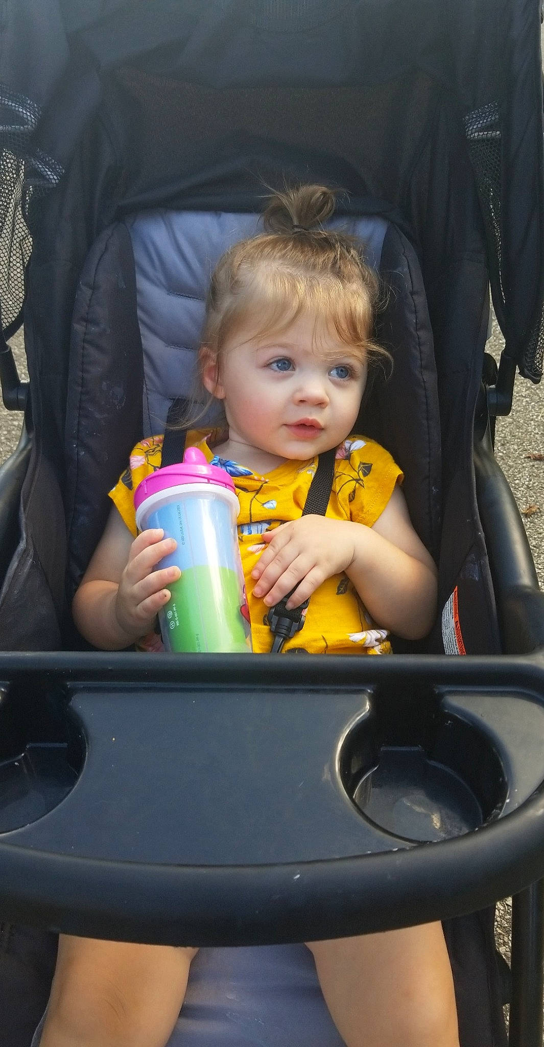 Audree joined the competition — help win amazing prizes! baby_carriage, baby_products, child, fun, person, play, product, sitting, toddler