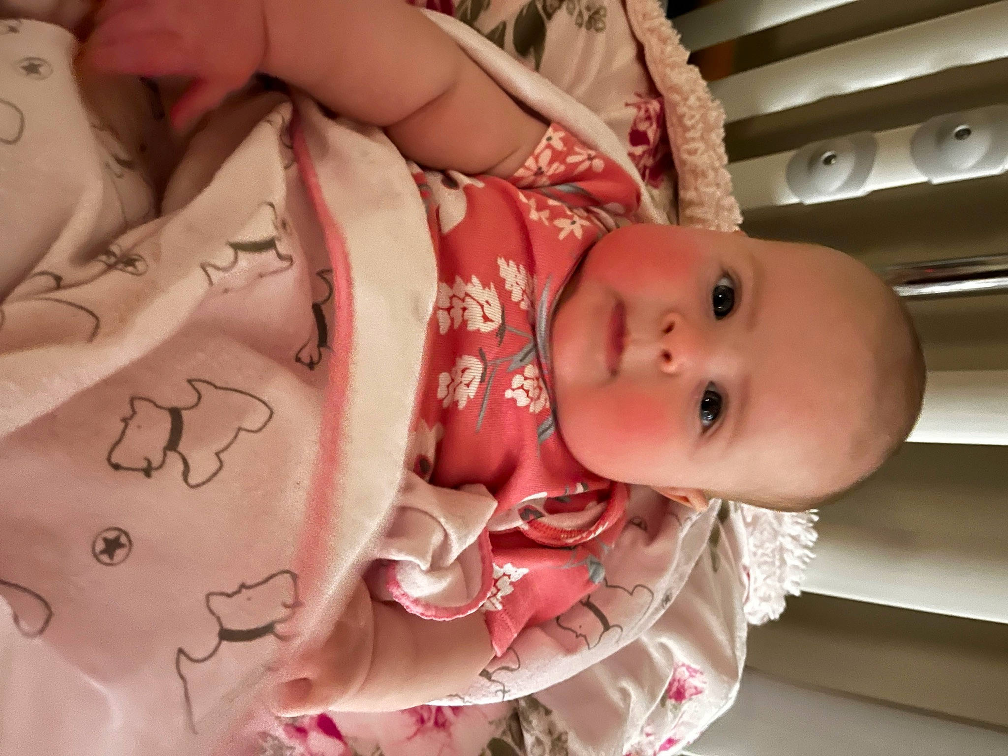 Rae is registered to the contest to win money with this photo: baby, baby_toddler_clothing, cheek, chest, chin, dress, eye, eyelash, facial_expression, head, headgear, human, lip, mouth, muscle, nose, person, pink, skin, textile