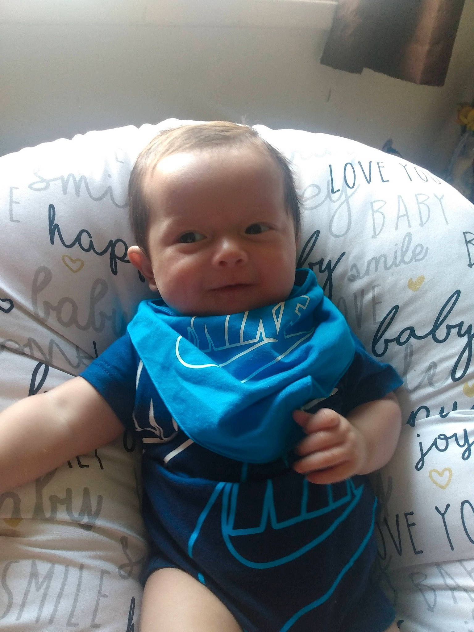 Rylen is registered to the contest to win money with this photo: abdomen, arm, baby, baby_toddler_clothing, cheek, child, comfort, elbow, eye, facial_expression, fun, hairstyle, happy, human, human_body, mouth, person, skin, sleeve, toddler