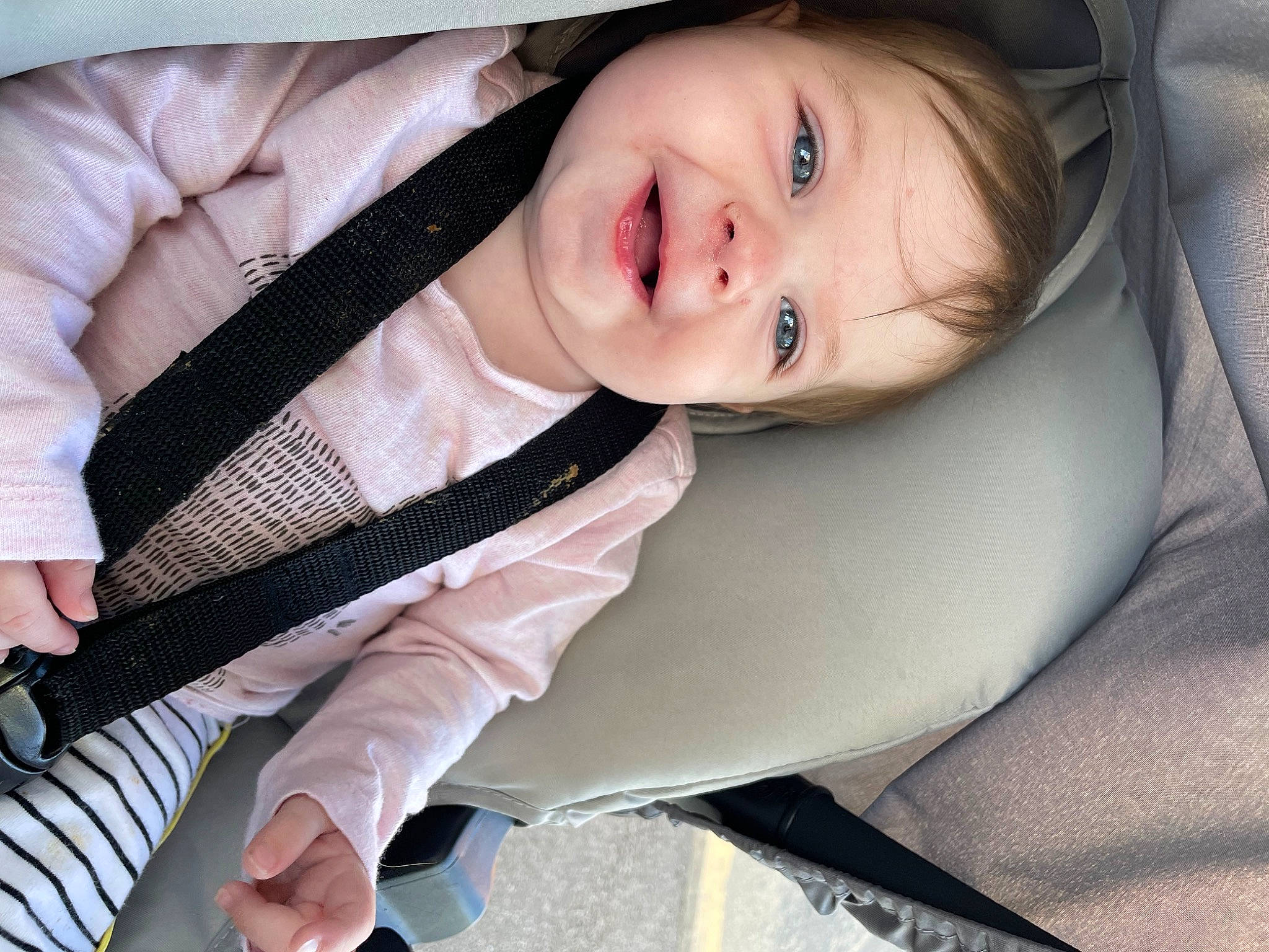 Fallon joined the competition — help win amazing prizes! baby, baby_carriage, car_seat, cheek, collar, comfort, eyebrow, face, finger, flash_photography, happy, iris, lip, nose, outerwear, person, product, skin, sleeve, smile