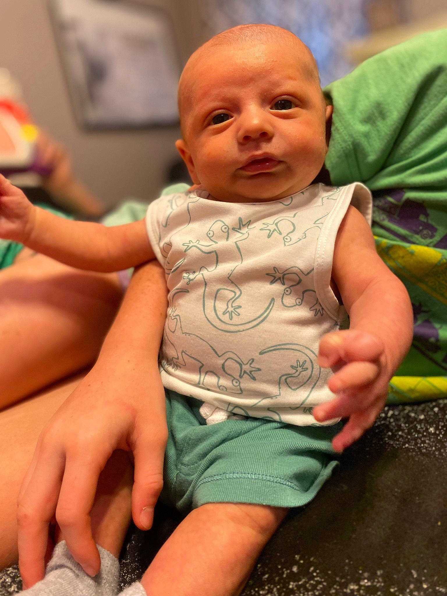 Tatum Ray is registered to the contest to win money with this photo: baby, baby_toddler_clothing, cheek, child, event, eye, finger, foot, fun, hand, happy, human_body, human_leg, leg, leisure, mouth, person, skin, t_shirt, thigh