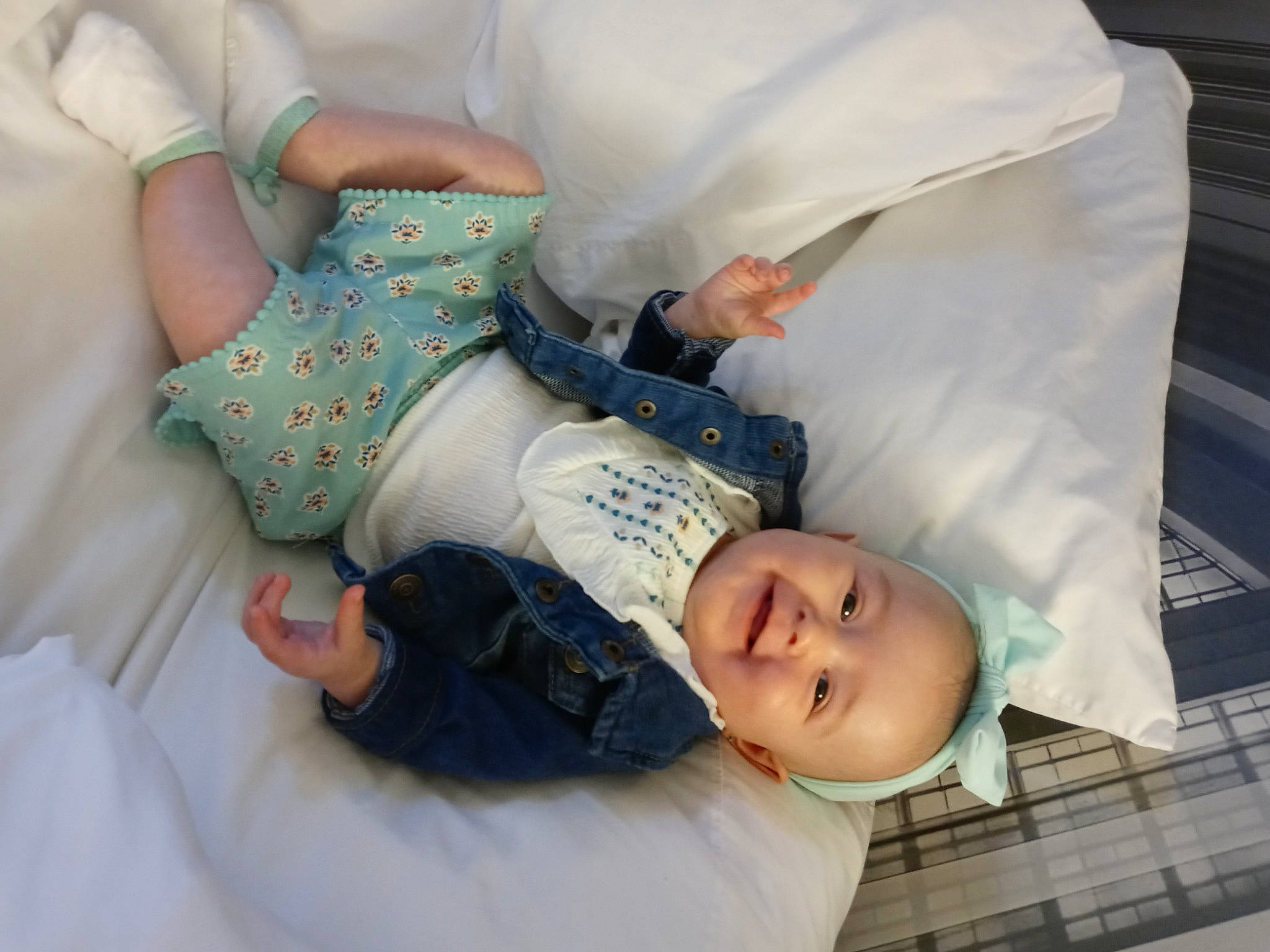 Bailee joined the competition — help win amazing prizes! abdomen, baby, baby_products, baby_sleeping, baby_toddler_clothing, bedtime, cheek, child, comfort, elbow, happy, human_body, joy, leg, linens, person, room, sitting, skin, sleep