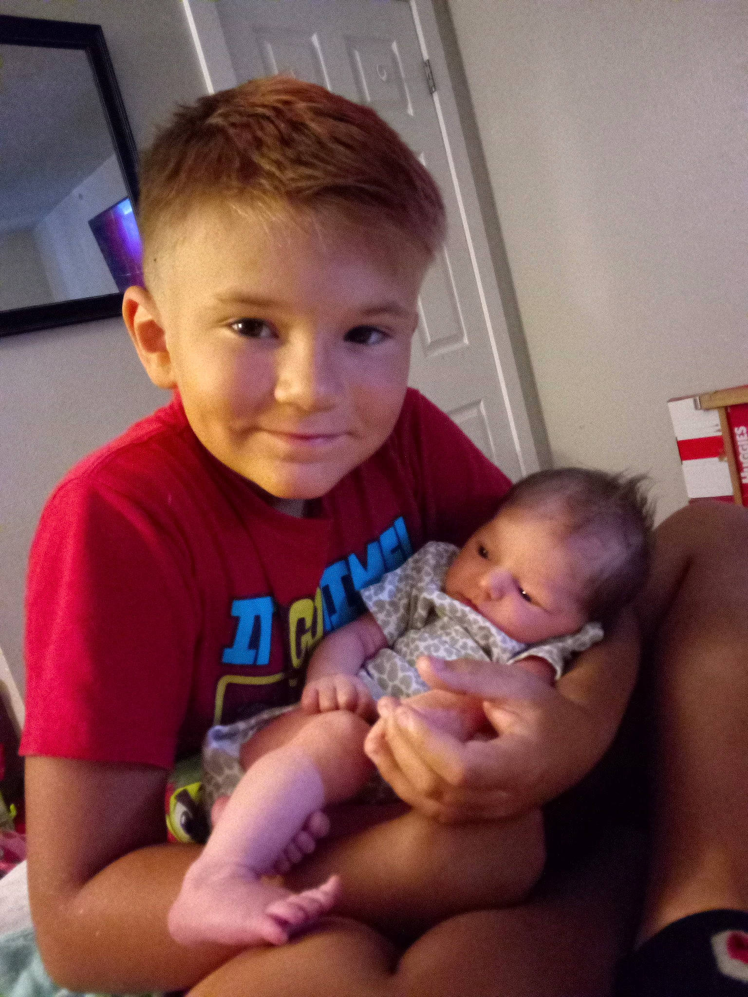 Gaige is registered to the contest to win money with this photo: baby, birth, child, joy, mouth, person, toddler