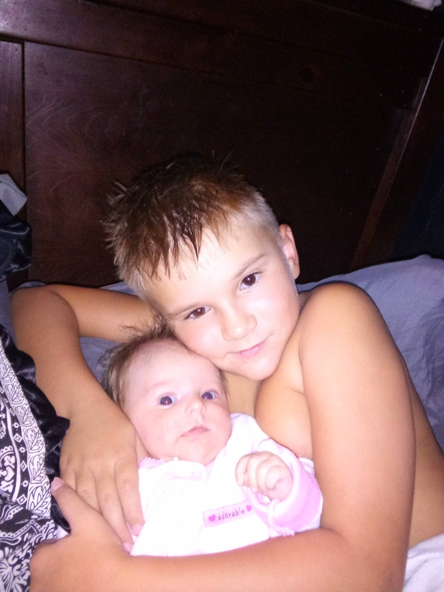 Gaige is registered to the contest to win money with this photo: baby, child, person, sibling, skin, toddler