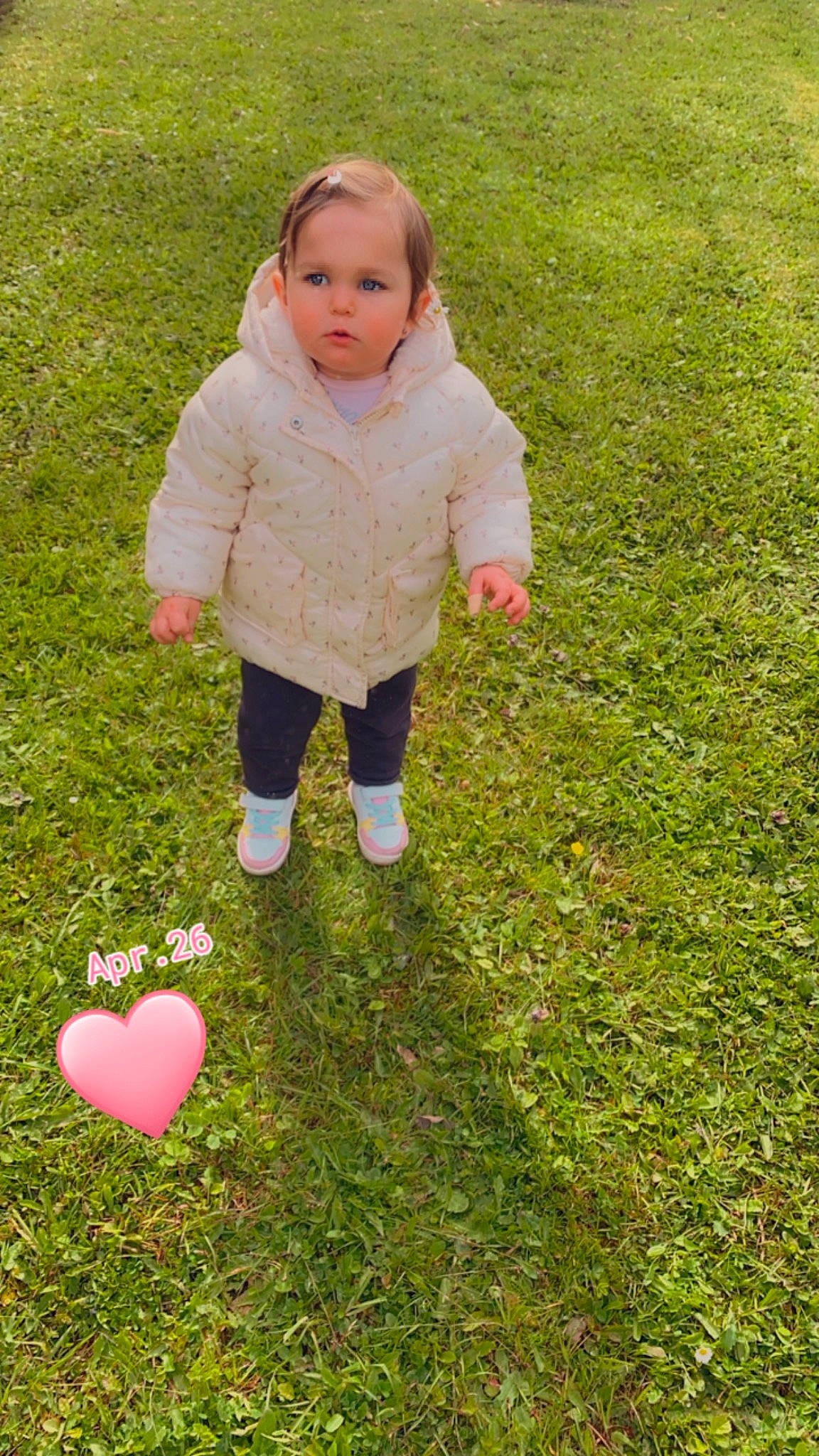 Yliana a rejoint le concours — aidez-le/la à gagner de superbes lots ! apple, baby, baby_toddler_clothing, child, face, fun, grass, grass_family, grassland, happy, lawn, leisure, magenta, malus, meadow, people_in_nature, person, plant, recreation, sleeve