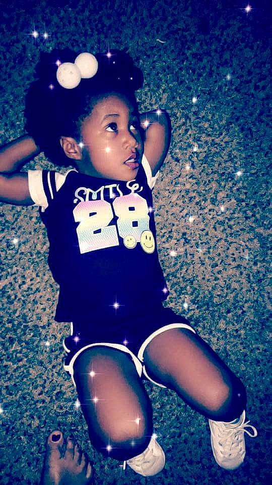 Ja'Kiya is registered to the contest to win money with this photo: black_hair, blue, child, computer_wallpaper, cool, emotion, fun, girl, happiness, human, person, product, smile, space, toddler