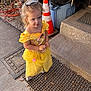 accessories, child, clothing, cone, crown, drain, dress, face, female, footwear, girl, hat, head, jewelry, path, person, photography, portrait, shoe, tiara