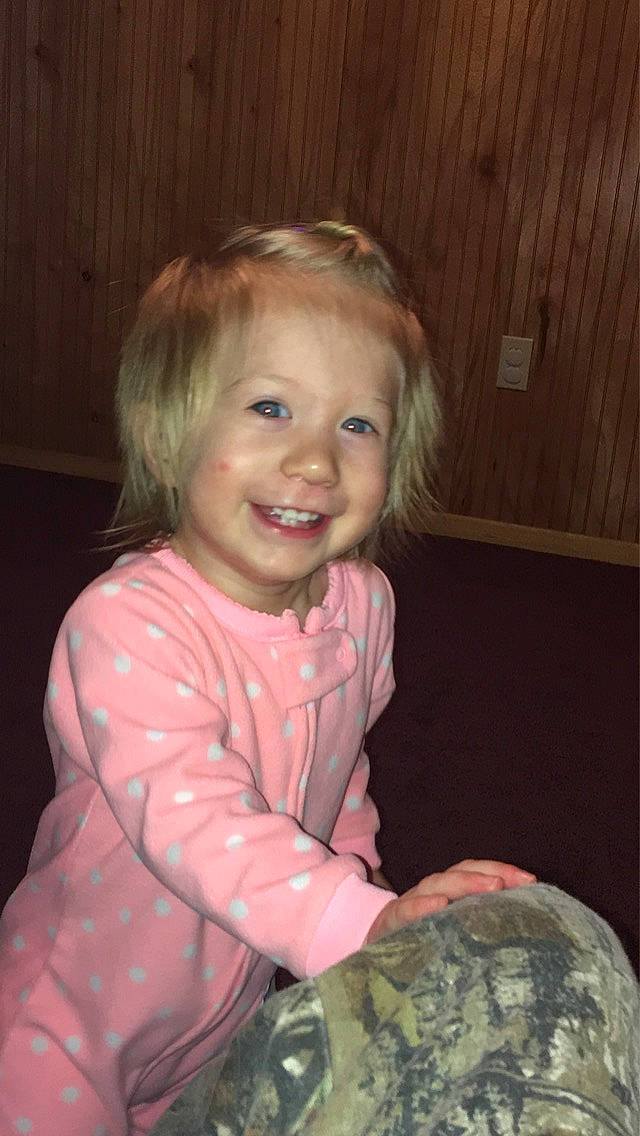 Nevaeh joined the competition — help win amazing prizes! blond, brown_hair, cheek, child, eye, face, facial_expression, fun, hair, iris, joy, laugh, person, play, sitting, skin, smile, toddler