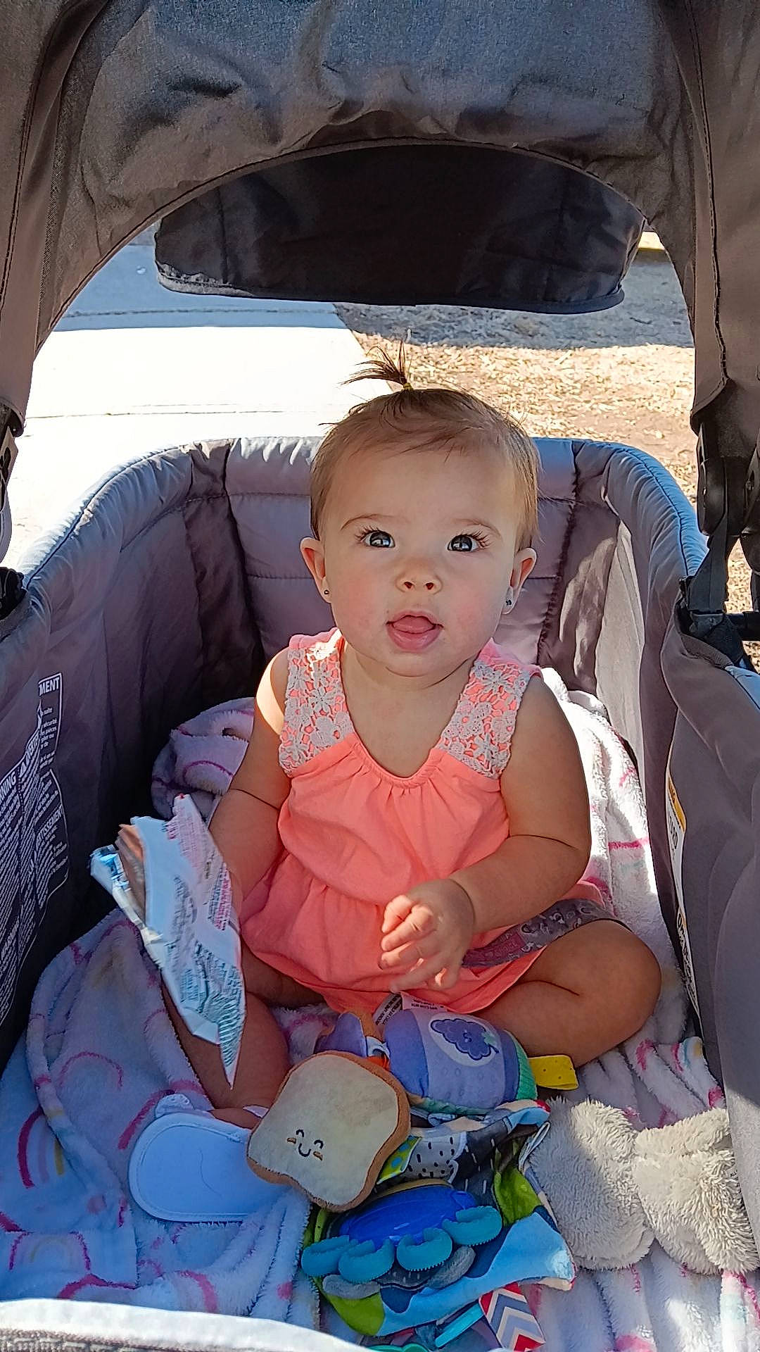 Sophia joined the competition — help win amazing prizes! automotive_design, baby, baby_products, baby_toddler_clothing, beauty, car_seat, child, comfort, fun, hairstyle, happy, lap, leisure, person, product, sitting, skin, summer, tints_and_shades, toddler