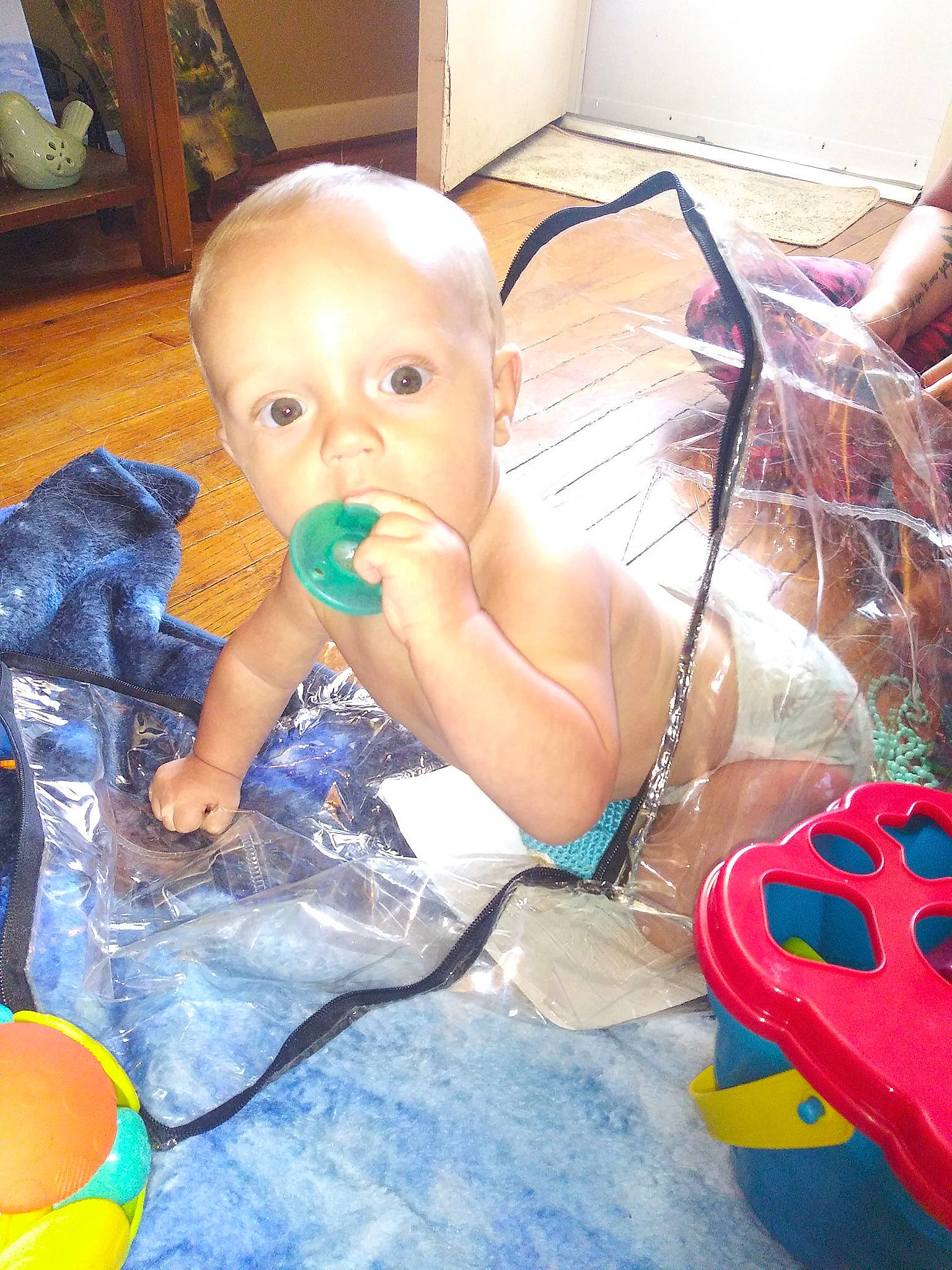 Ledger joined the competition — help win amazing prizes! baby, baby_products, baby_toddler_clothing, baby_toys, cheek, chest, child, electric_blue, flooring, fun, iris, leisure, mouth, person, play, room, sitting, skin, toddler, toy