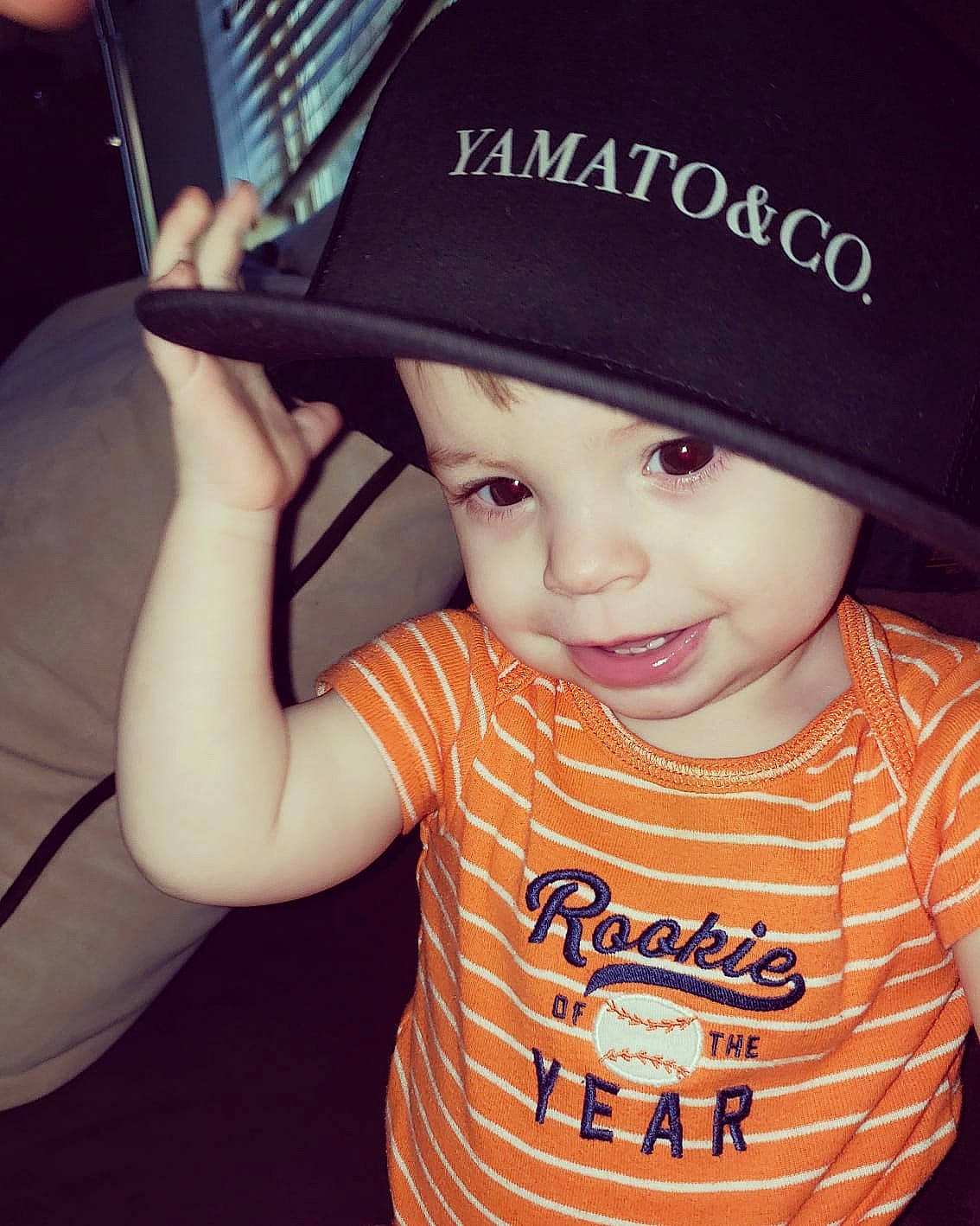 Konnor joined the competition — help win amazing prizes! baseball_cap, cap, child, clothing, cool, fashion_accessory, hat, headgear, headwear, person, smile, sun_hat, t_shirt, toddler
